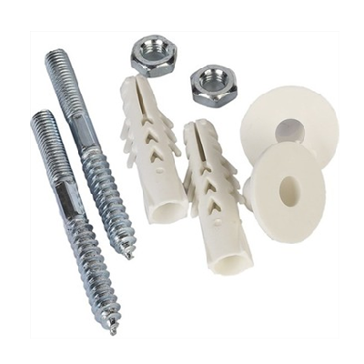 LAVABO MONTAJ SETİ KALIN GÖBEK PULLU BEYAZ DÜBEL 120 MM